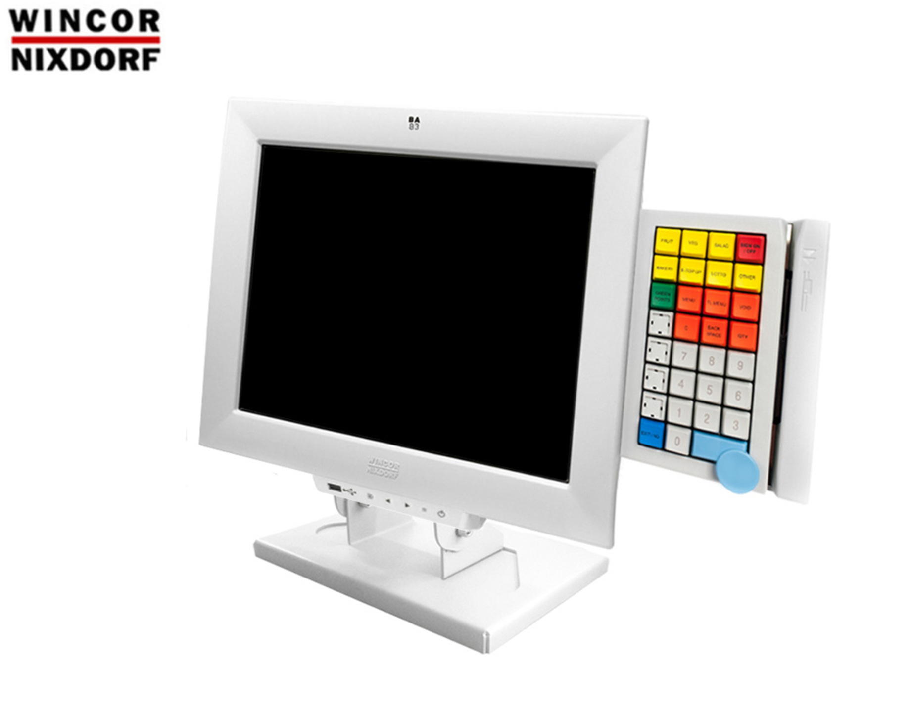 POS MONITOR 15" TOUCH WINCOR BA83A WH MSR/KB POWER USB GA